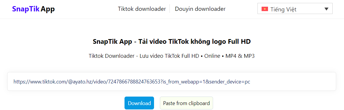 Cách tải video Tiktok không logo trên máy tính